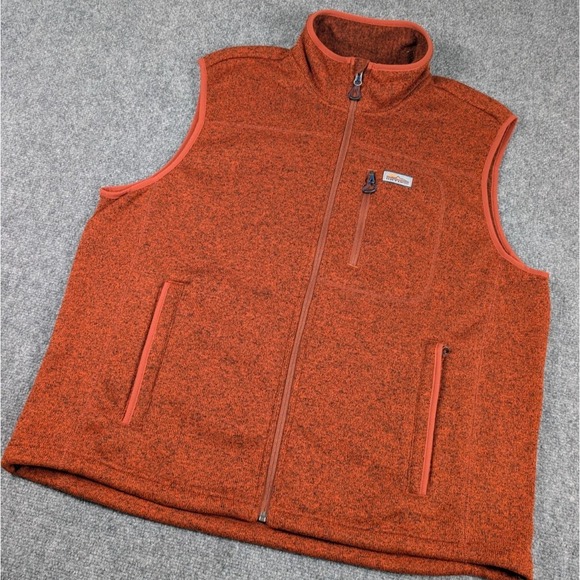 Orvis Other - Orvis R65 Sweater Fleece Vest Mens XL Sunrise Red Orange Full Zip